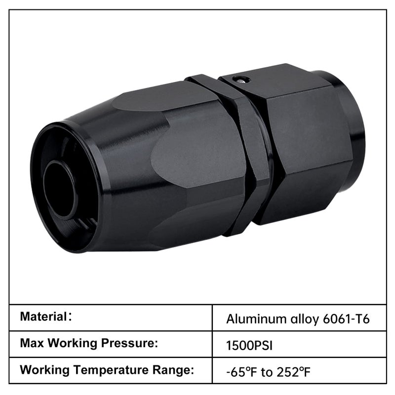 EVIL ENERGY 8AN Hose End Fitting Straight Swivel for CPE Braided Hose Black - Image 4